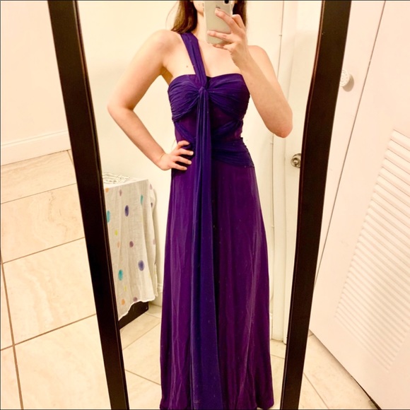 SOLD Nicole Miller Strapless Purple Ombré Silk Gown - Picture 2 of 10